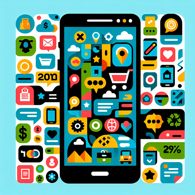 smartphone with a collage of couponing app icons