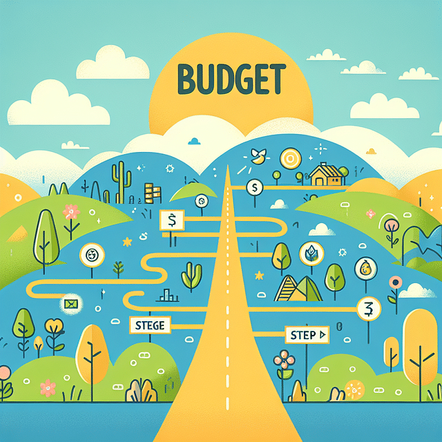 a whimsical landscape representing a budget