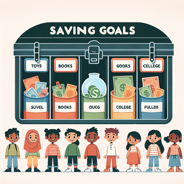 time capsule with kids' savings goals