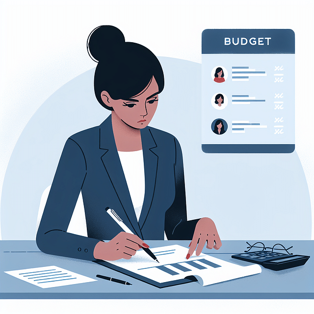 person reviewing a detailed budget report