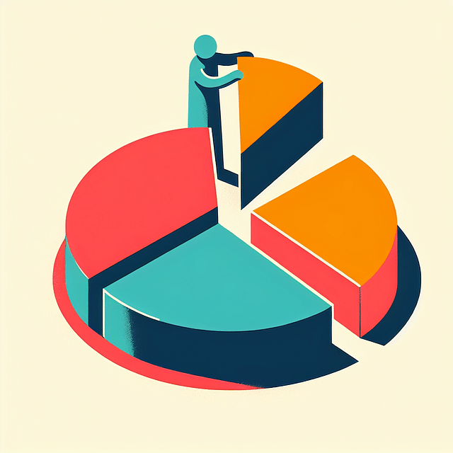 cutting a small slice from a large pie chart