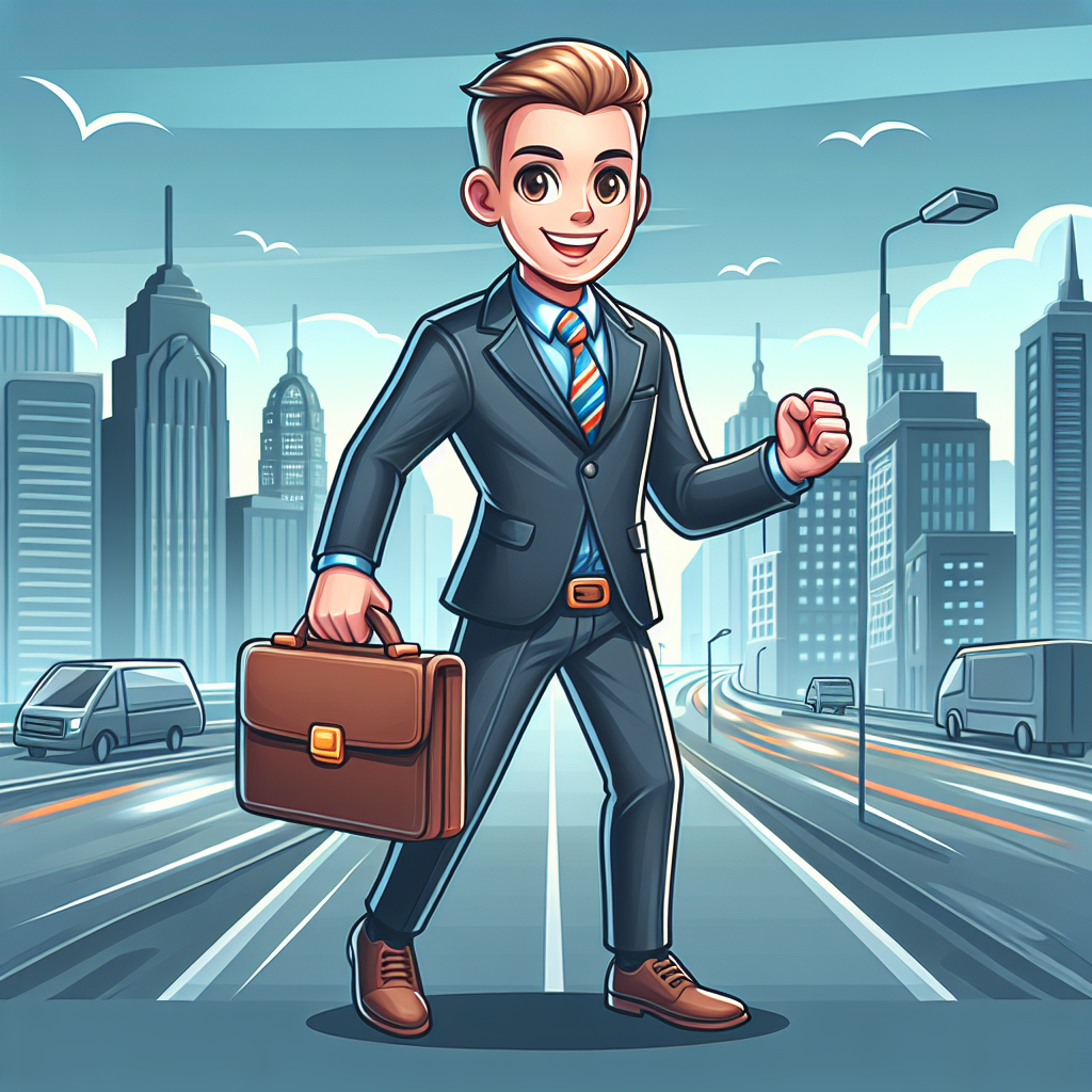 happy cartoon businessman