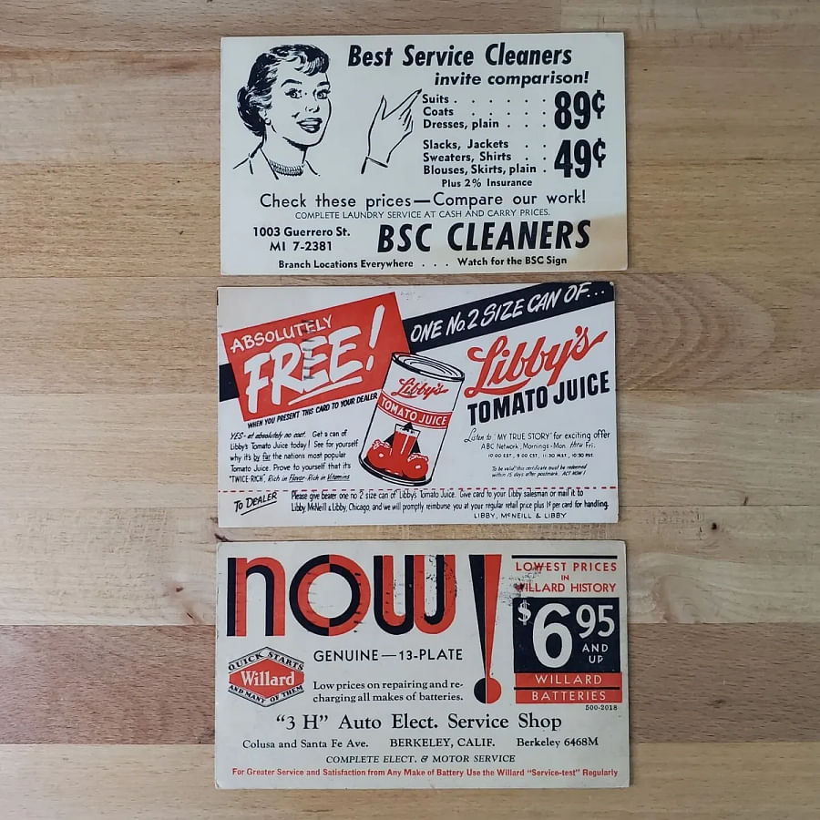 Vintage collection of paper coupons