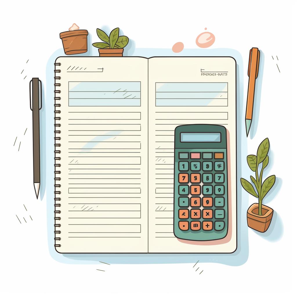 A budget neatly outlined in a budgeting journal